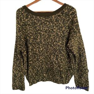 Anthropologie Si-Iae Oversized Marled Two Tone Textured Sweater, Size Small